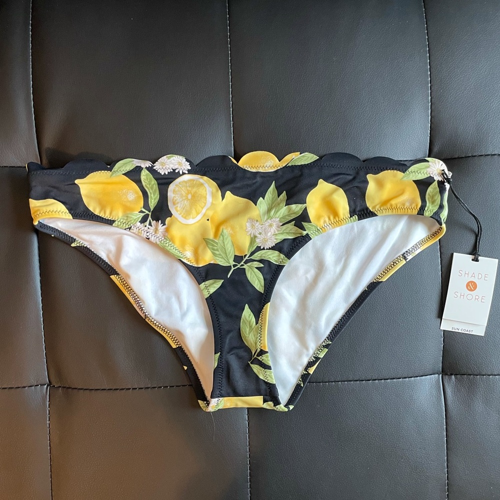 Lemon Scalloped Swim Bottoms